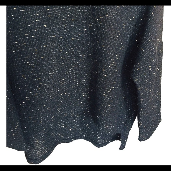 ZARA Woman Metallic Confetti Tweed Boxy Sweater With Back Keyhole Black Sz Small - Picture 6 of 12